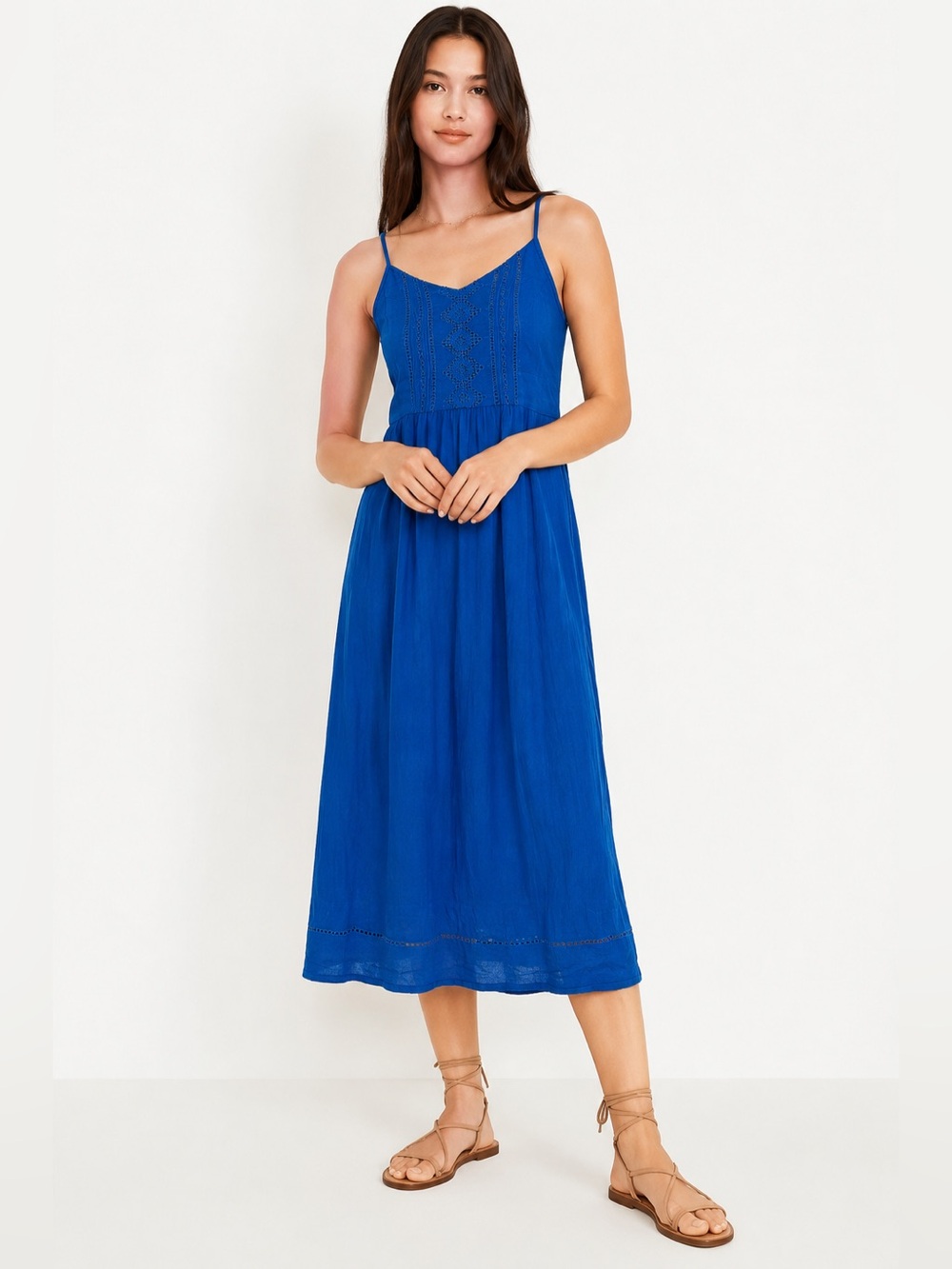 NWT Old Navy Fit & Flare Lace Cami Midi Dress M